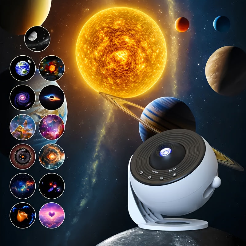 Rusoso Smart Star Projector 12-in-1 Planetarium Yulduzli Osmon Kechasi Yoritgichi, 360° Aylanish, Vaqtni Belgilash, Jim Dizayn. Yotoqxona, Partiya, O'yin Xonasi uchun mukammal, 14-fevral kuni sovg'a sifatida.