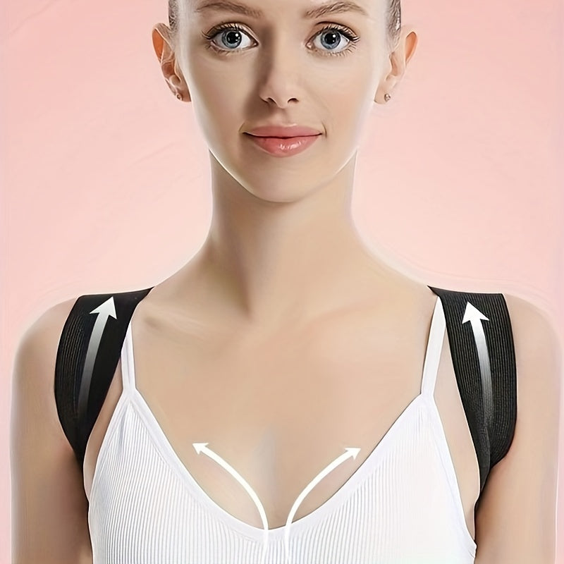 Women's Breathable Back Support Brace with Shoulder Corrector and Open Shoulder Design