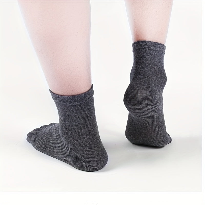 Men's Breathable Toe Socks Sports Novelty Knit Polyester Solid