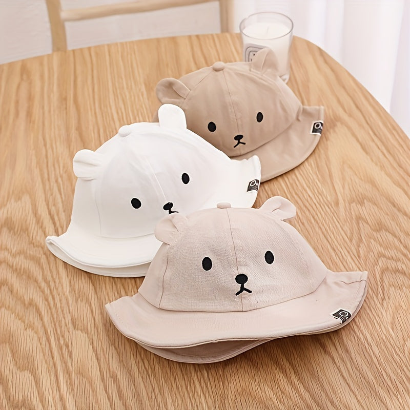 Children's White Breathable Fisherman Hat for 3 Months to 2 Years Summer Spring Autumn