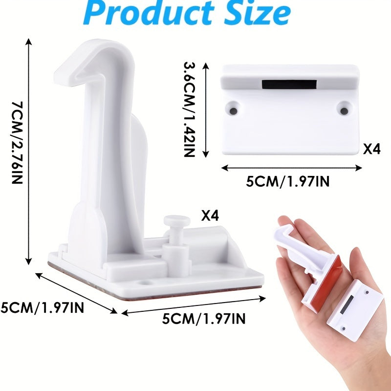 8 Child Safety Cabinet Locks ABS Phthalate-Free No-Drill Invisible Drawer Locks