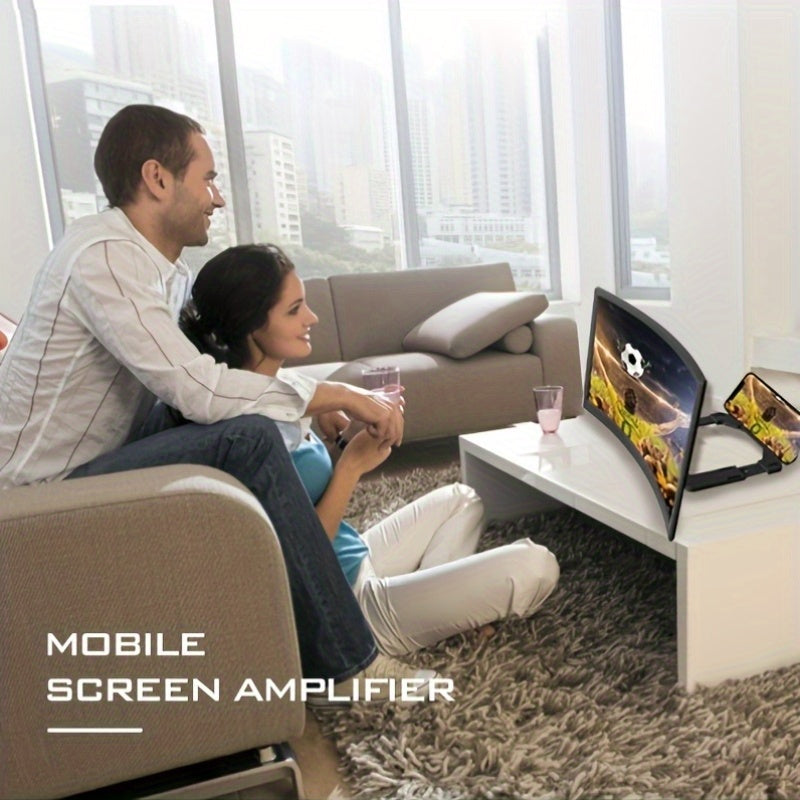 Изогнутый держатель для телефона с регулируемым углом просмотра и увеличителем HD-экрана