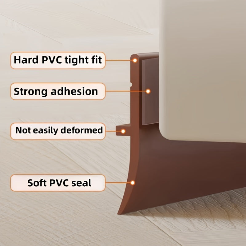 Self-Adhesive Door Seal Strip for Bathroom Glass and Wood Doors Soundproof Waterproof Dust Insect Protection