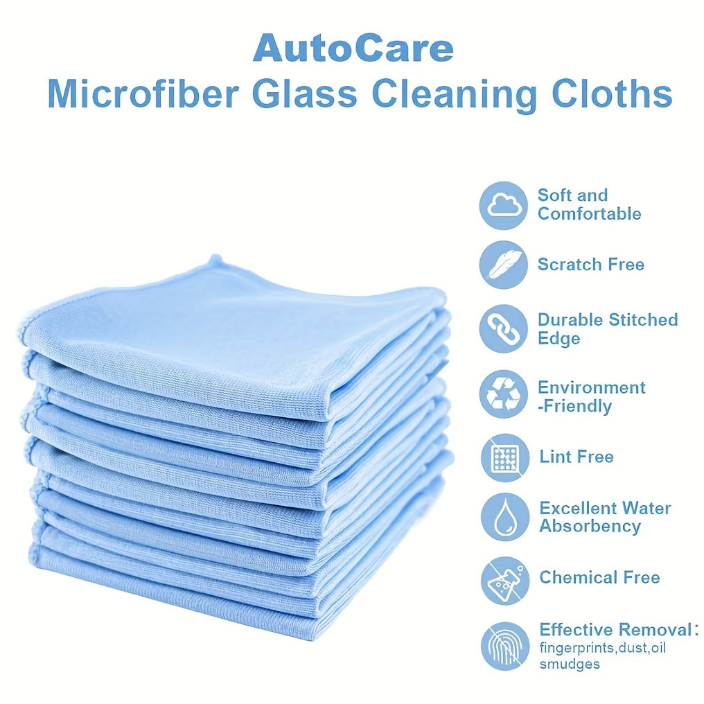 Microfiber Glass Cleaning Cloths Pack of 5 or 10 for Windows Mirrors Screens