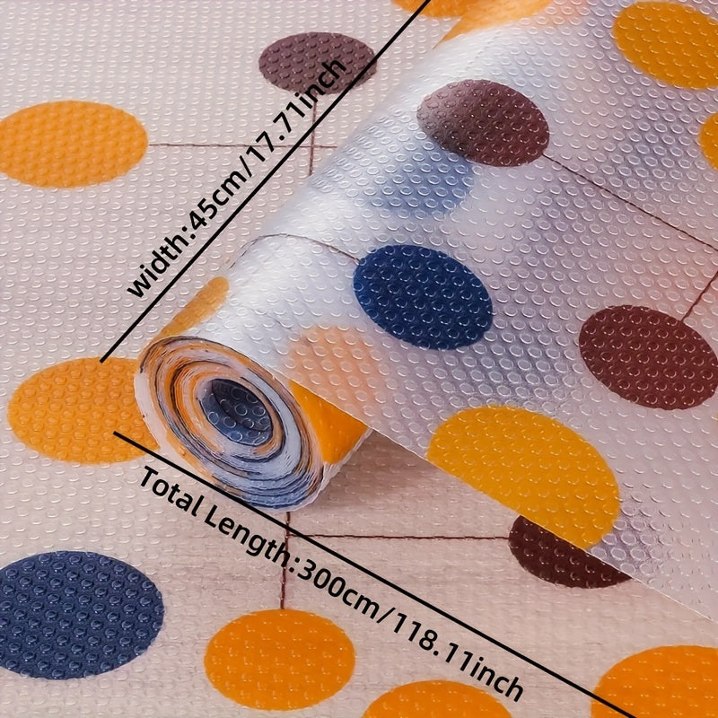 Reutilizables forros de estantes de plástico para refrigerador con lunares, sin adhesivo, libres de BPA, fáciles de limpiar