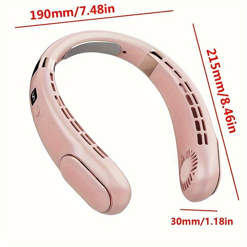 Portable Neck Fan 360° Bladeless Personal Fan USB Rechargeable Adjustable for Indoor Outdoor Use
