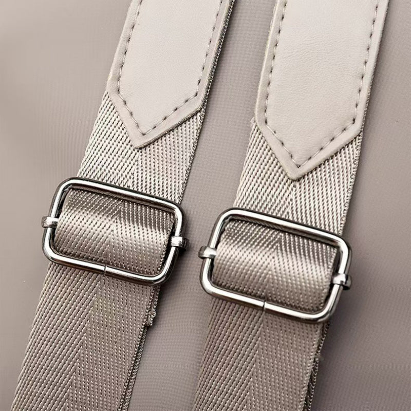 Ayollar uchun qora naylon sumka, o'g'irlashga qarshi, sozlanadigan kamarlar, maktab, sayohat, ochiq havoda