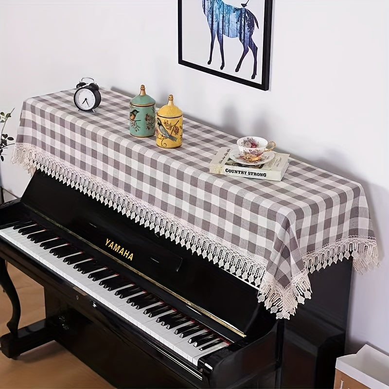 Polyester Knit Piano Cover Dustproof for Upright Pianos Protects Furniture