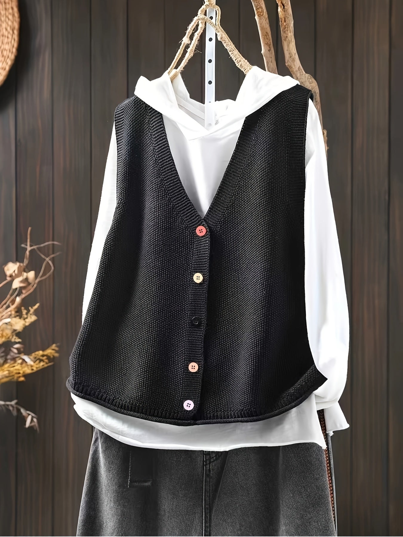 Plus Size Women's V-Neck Sleeveless Cardigan Lightweight Layer for Spring Summer