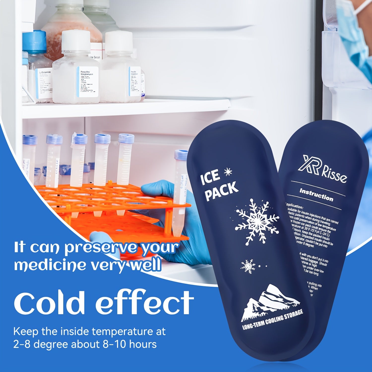 Insulin Cooling Ice Pack Reusable Travel Cooler Fits Most Portable Cases