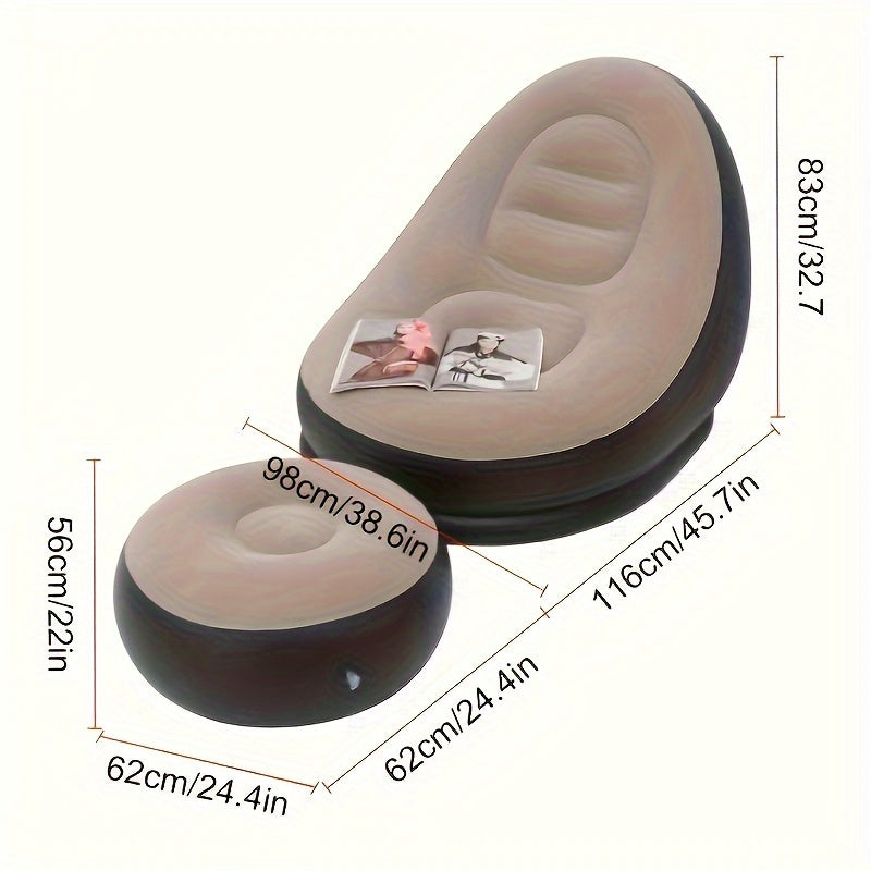 Sofá inflable portátil para salón, uso en interiores y exteriores, color mezclado