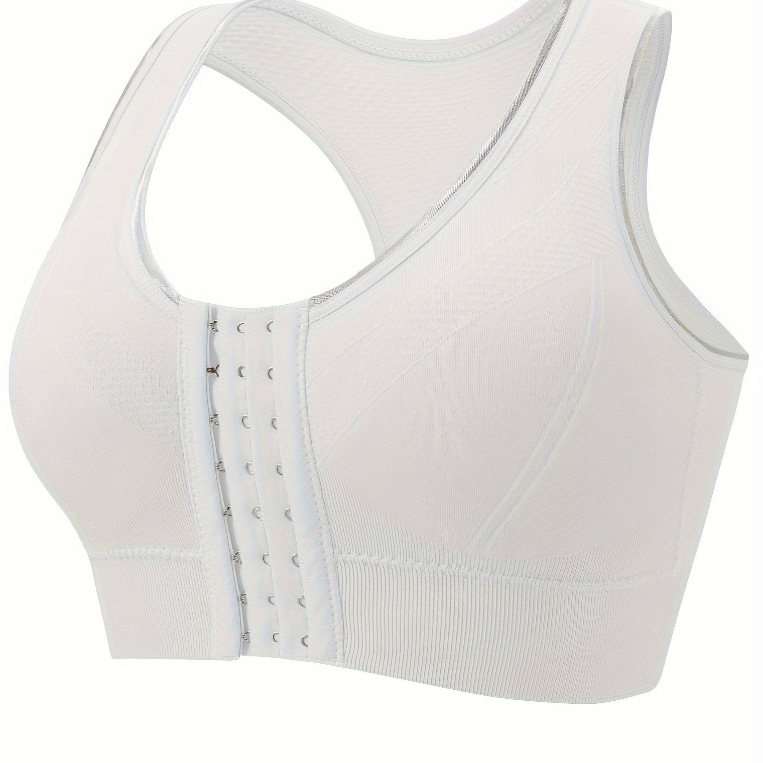 Plus Size Sports Bra Wire-Free Front Closure Breathable Yoga-Ready