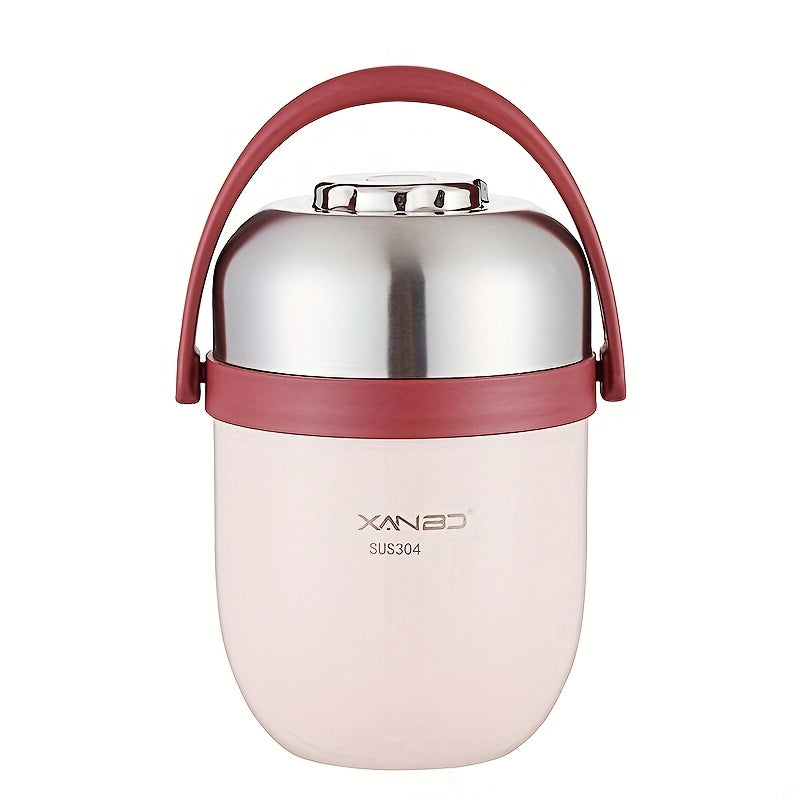 Double-layer vacuum-insulated stainless steel lunch box for hot cold food storage outdoor camping picnics