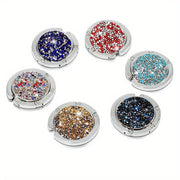 Elegant Rhinestone Handbag with Foldable Design and Portable Hook for Parties and Work