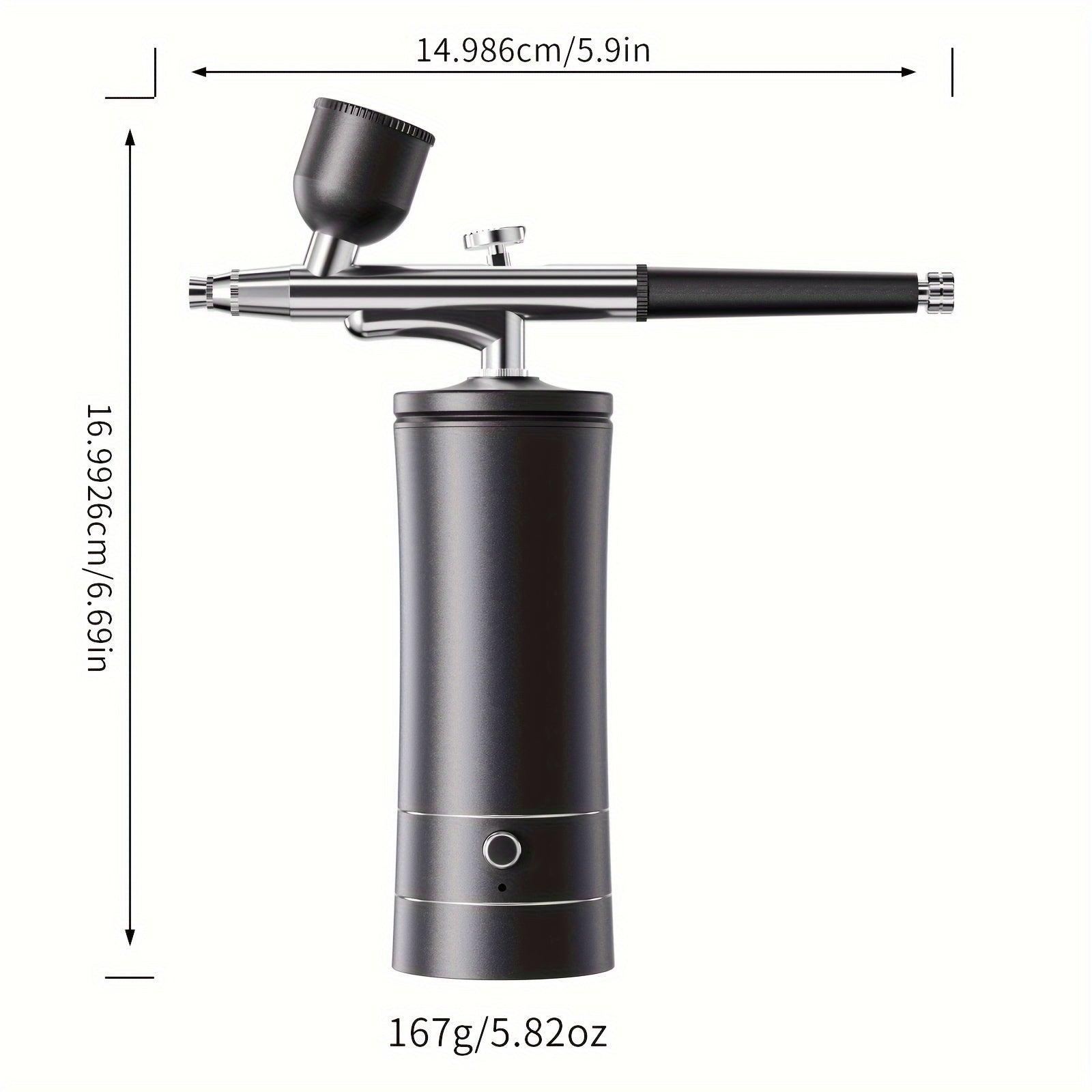 Turli ilovalar uchun portativ simsiz havo cho'tkasi to'plami, masalan, tirnoq san'ati, tort bezatish, makiyaj va model bo'yash. USB/batareya bilan ikki tomonlama quvvat, 900mAh sig'im.