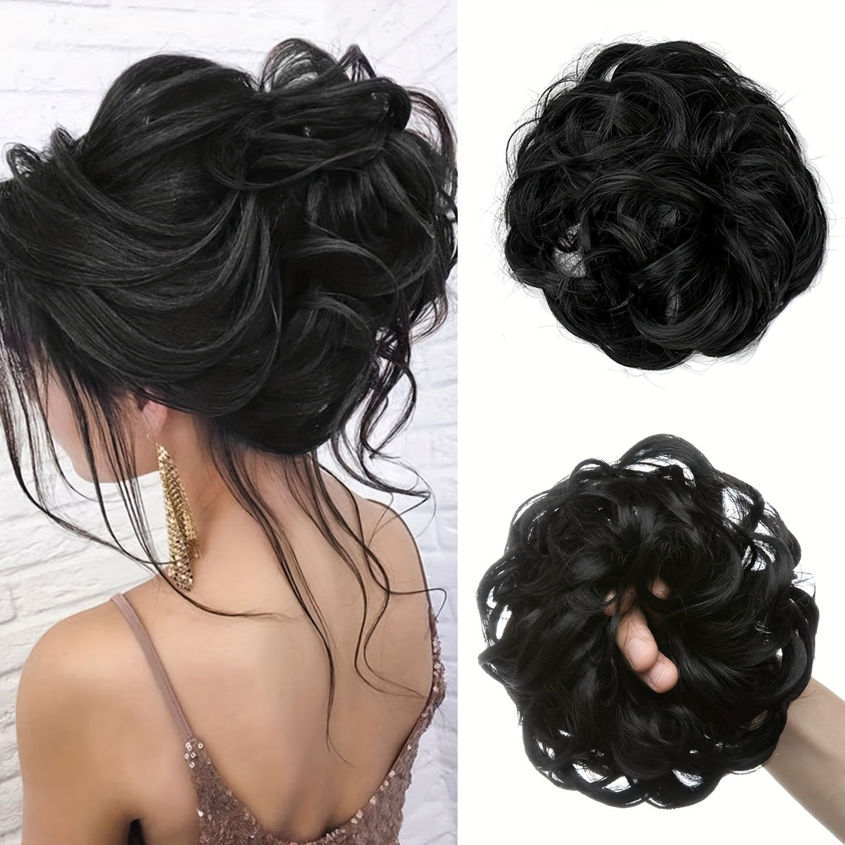 Women's Synthetic Curly Hair Bun Extentions for Thin Hair