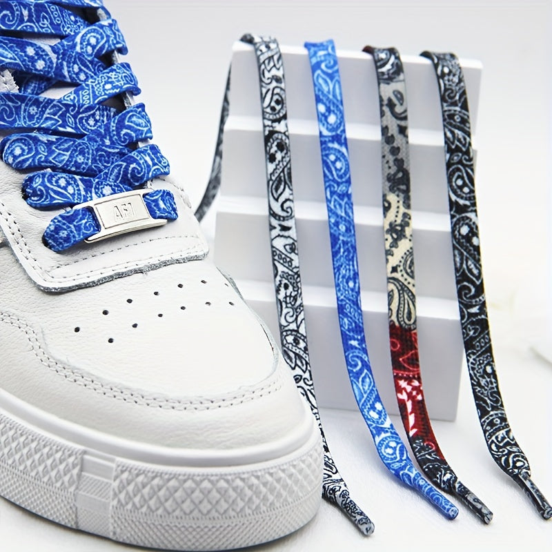 Unisex Flat Shoelaces with Decorative Buckles for Canvas and Sports Shoes