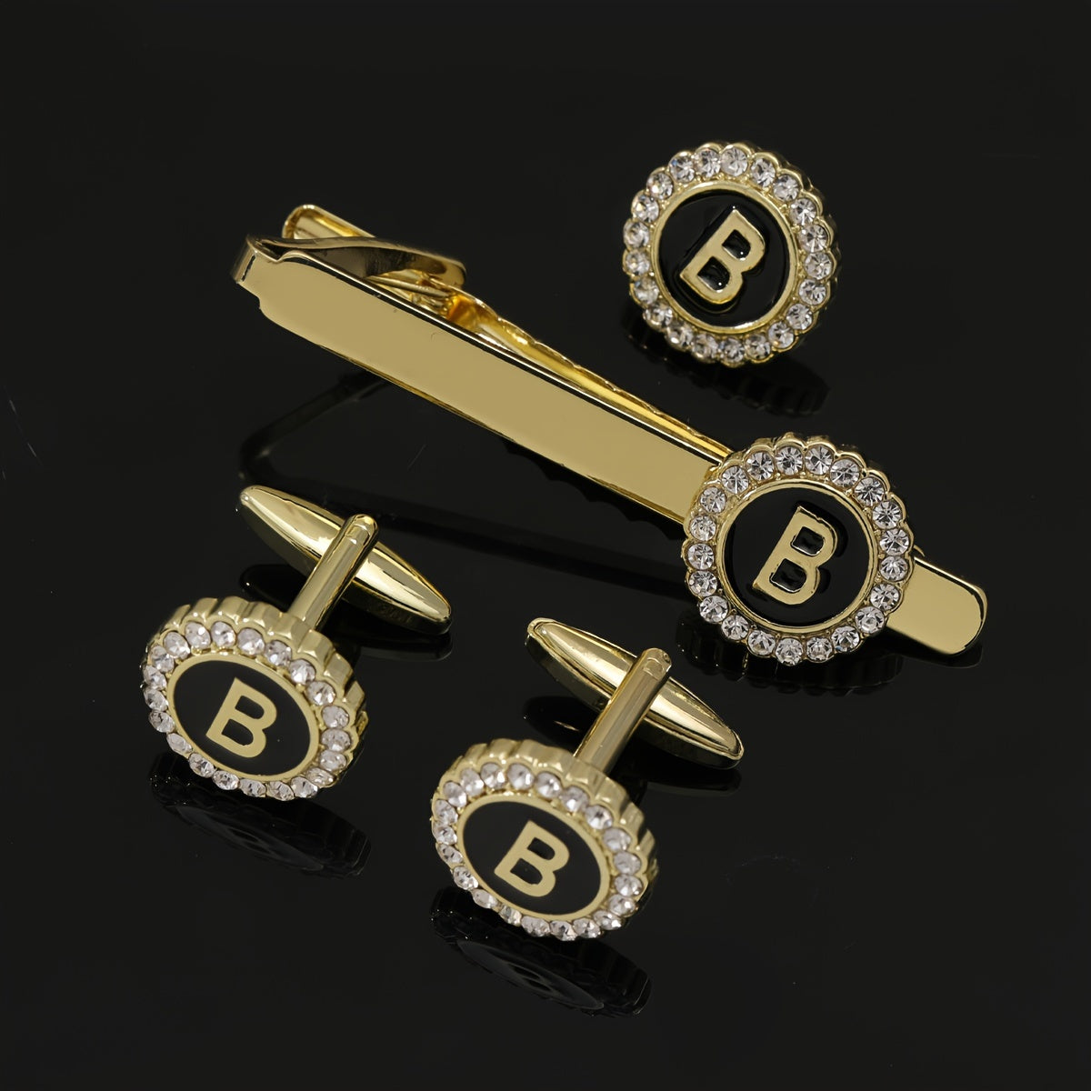 Men's All-Inclusive Accessory Set with Tie Clips Cufflinks Brooches Limited Edition