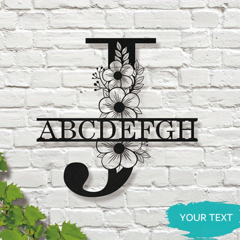 Personalized Floral Name Sign Wall Art for Home Decor and Weddings