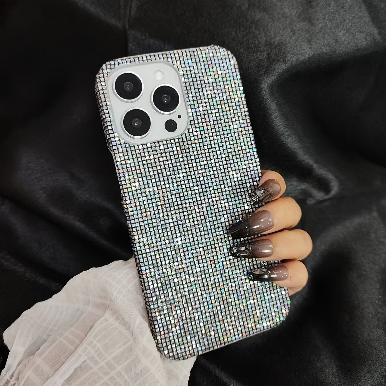 Black Glitter Anti-Drop Phone Case for iPhone Models 7-15