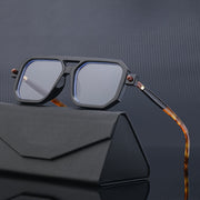 Retro Large Frame Glasses Men Women Double Bridge Stylish Eyewear for Daily Wear