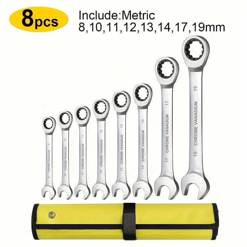 Mechanical Wrench Set for Auto Repair Metal No Electricity or Battery