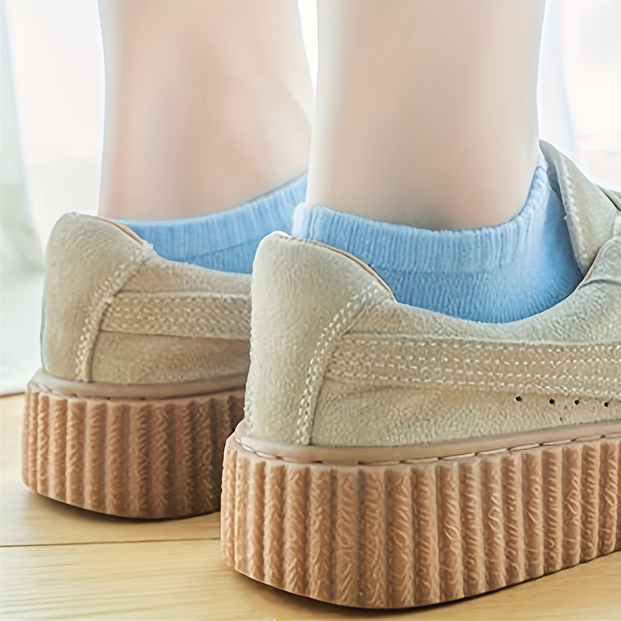 Women’s Ankle Socks 20 Pairs Lightweight Breathable Cotton-Polyester Geometric