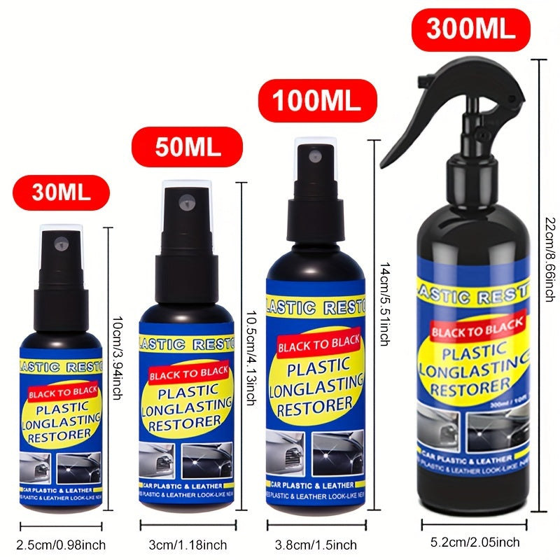 Car Plastic Restorer Exterior Rubber and Plastic Care Deep Cleaning Shine 30ML 50ML 100ML 300ML