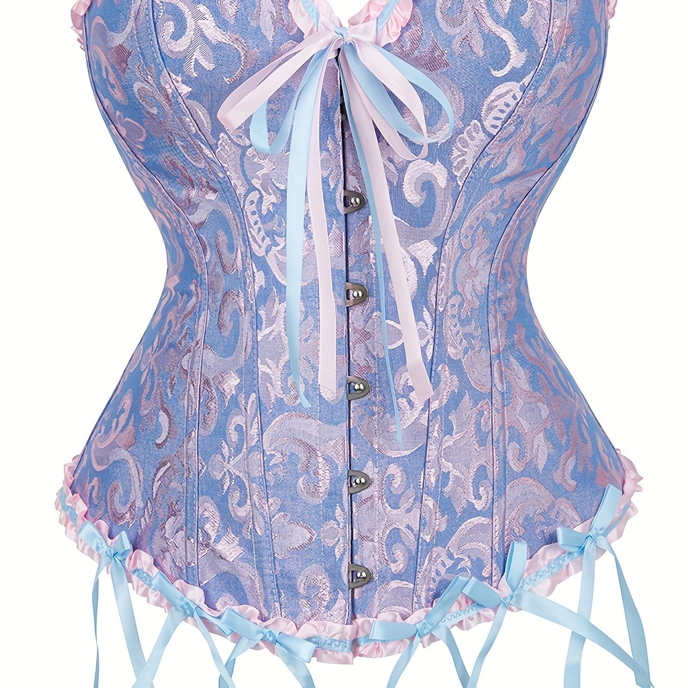 Top de corsé sin mangas para mujer con cordón, control de abdomen y detalle de volantes para bodas y eventos formales