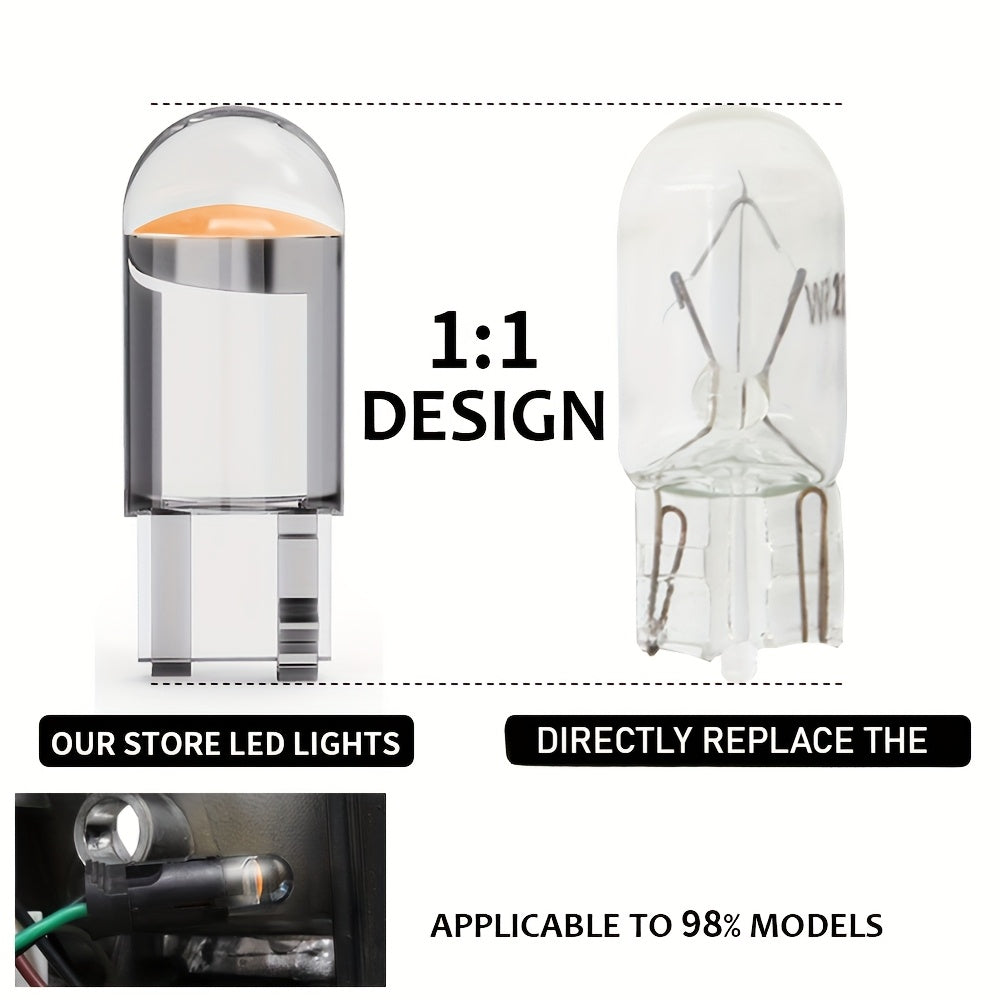 10 dona LED T10 Avtomobil ichki dumli chiroq lampasi Oq 6000K 12V Universal moslik