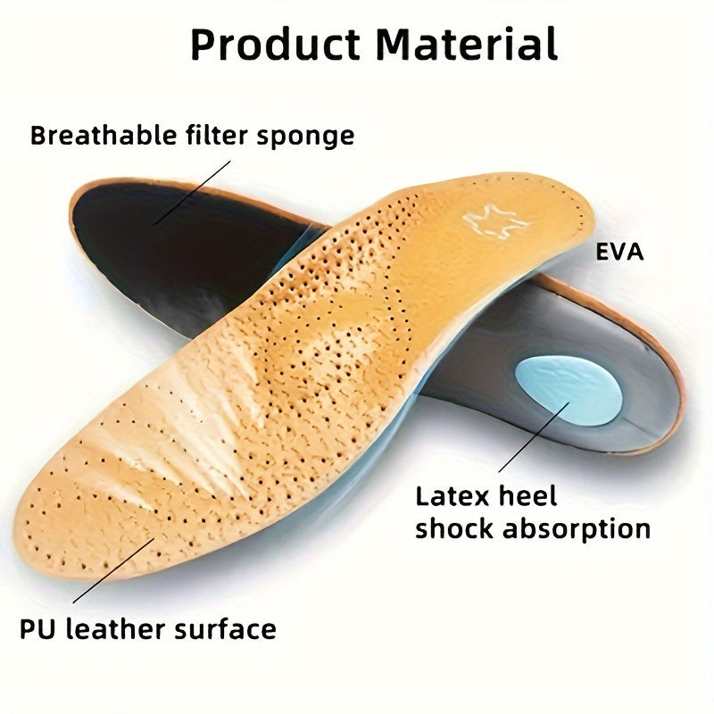 Unisex Breathable EVA Faux Shoe Insoles Cushioned Shock Absorption