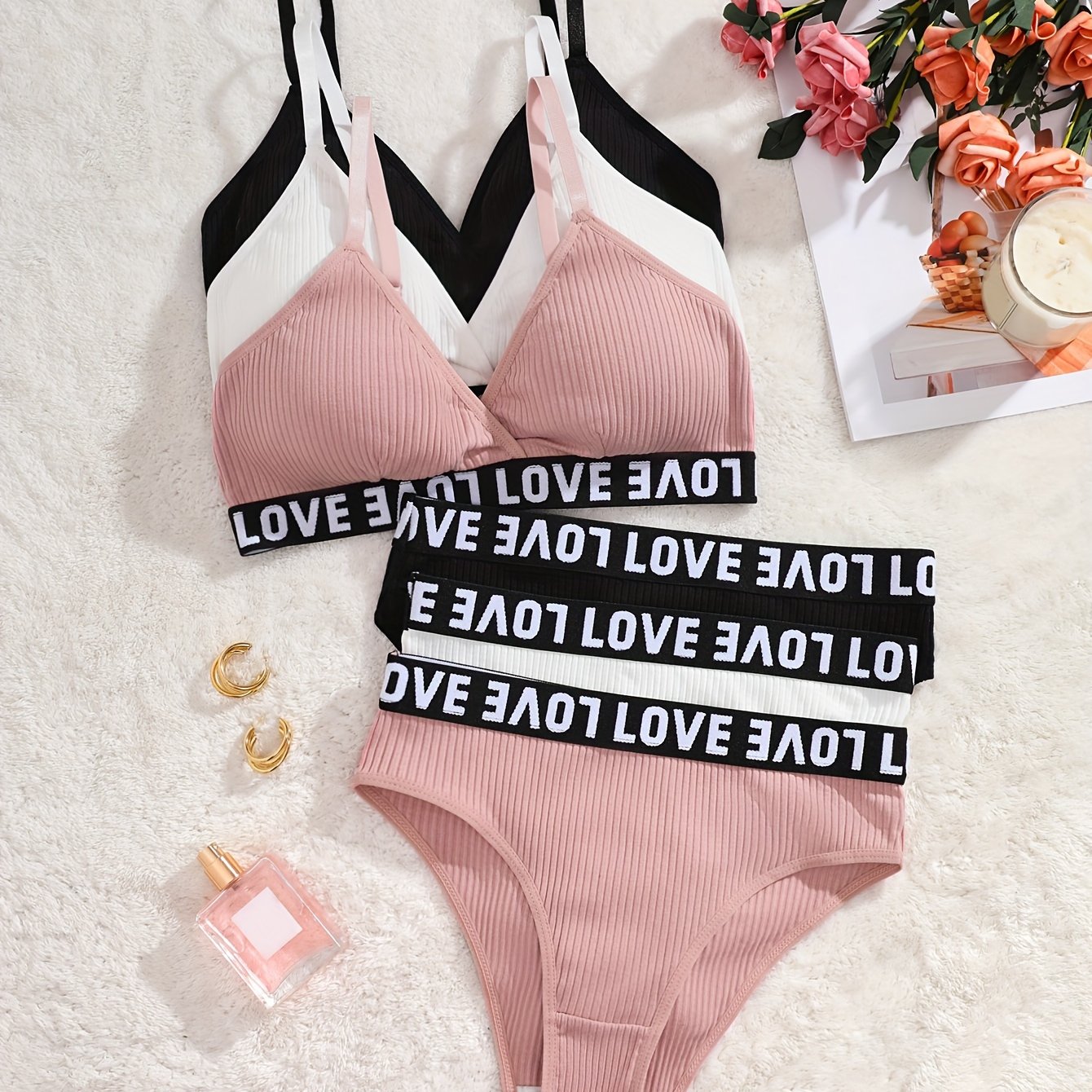 Sports Bra and Underwear Set for Women with Multi-Row Adjustable Design