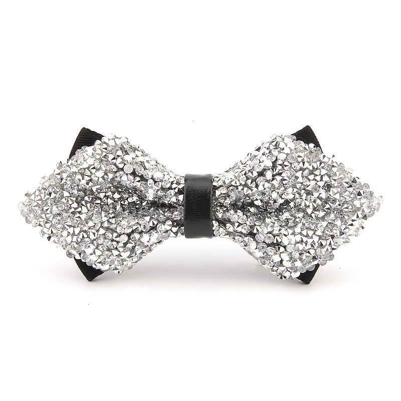 Men's Bow Tie with Faux Diamond Knot for Weddings and Formal Events