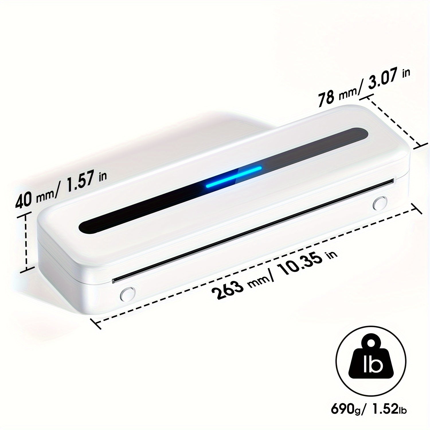 Portable Thermal Printer Wireless Bluetooth USB Charging for Android iOS Office Travel