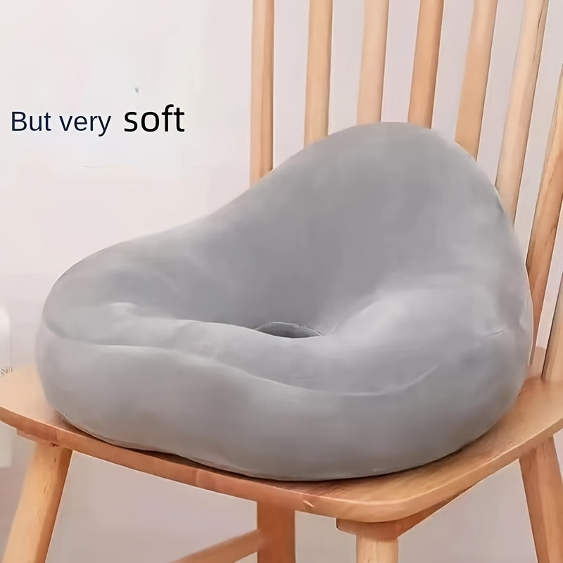 Detachable Washable Seat Cushion with Circular Hollow Pattern for Comfort in Grey Blue Pink