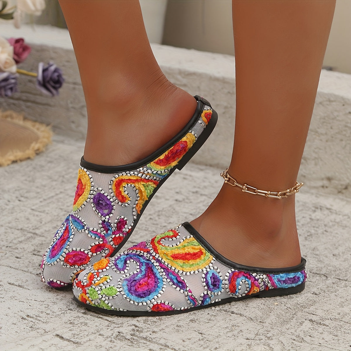 Women's Breathable Lightweight Slip-On Flat Shoes Sock Sneakers All-Season