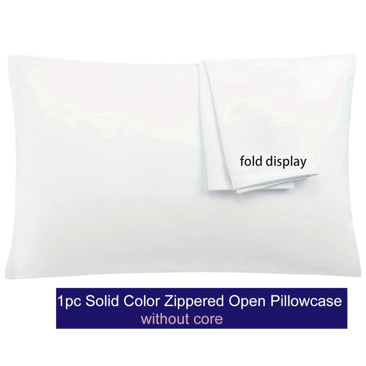 Microfiber Pillowcase with Zipper Closure Solid Color Various Sizes