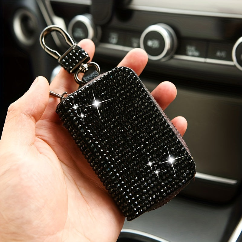 Women's Car Key Protector Rhinestone-encrusted Small Stylish Car Interior Accessory