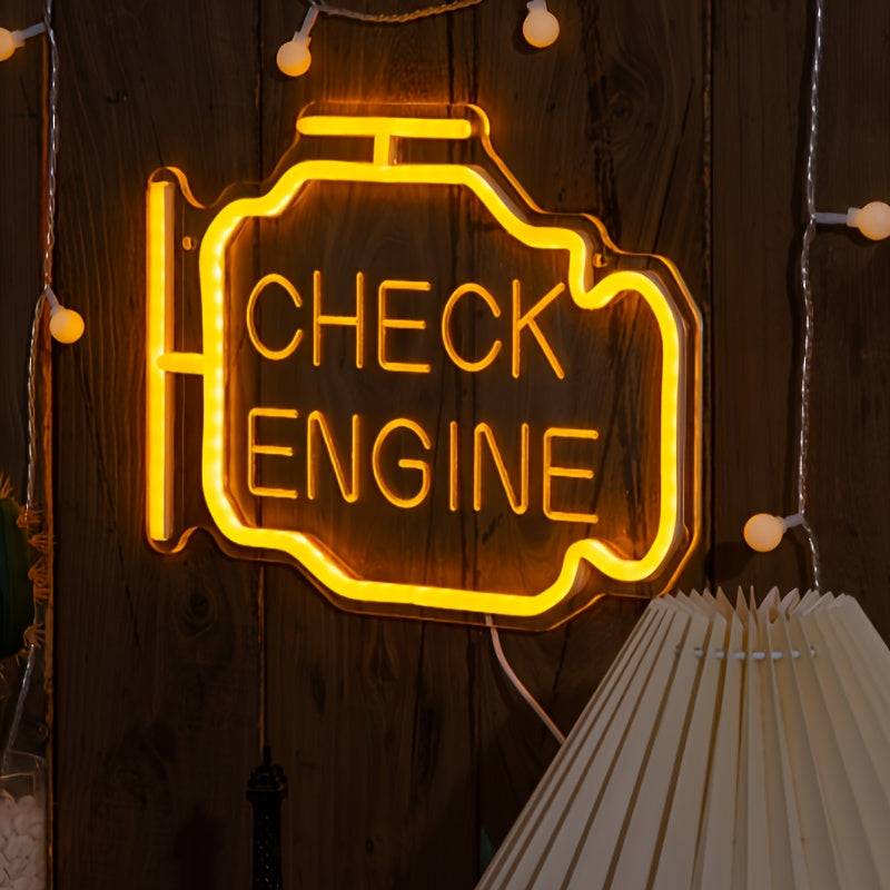 Neon Wall Light Check Engine Letter for Weddings Engagement Parties Bedroom Decor