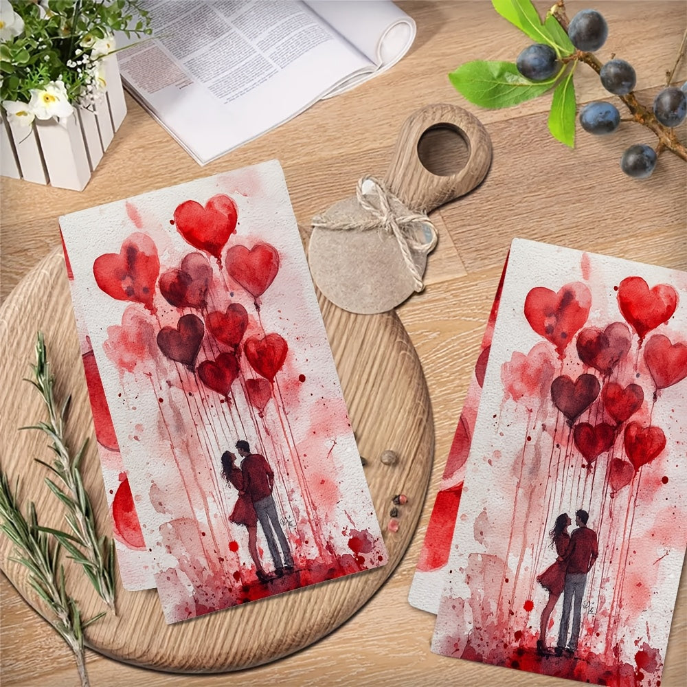 Valentine's Day oshxona sochiqlari to'plami, yurak shamlari dizayni, yumshoq, singdiruvchi, 2 ta qism