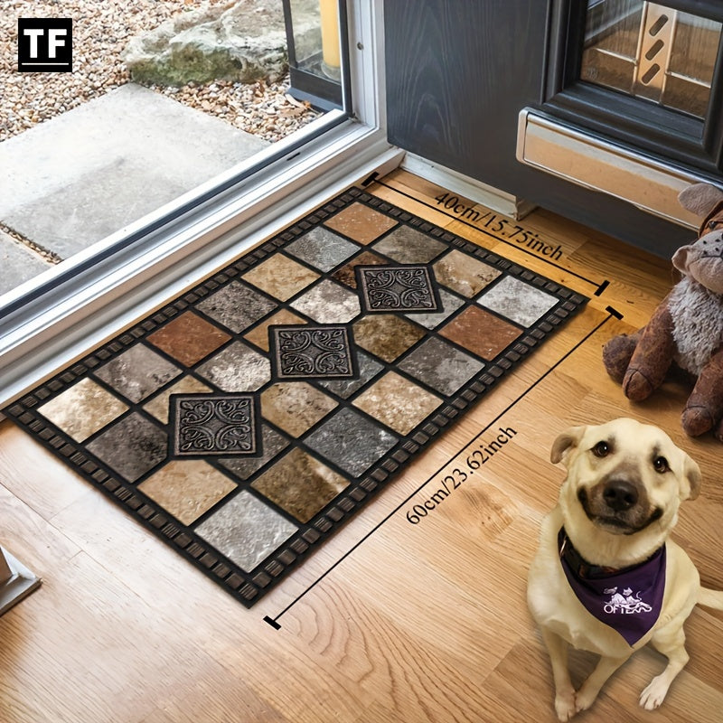 Античный геометрический каменный коврик, нескользящий ковер для зоны, для гостиной, спальни, кухни