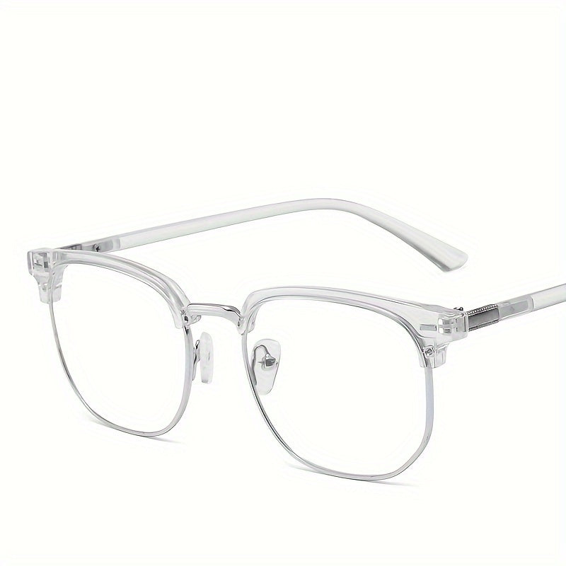 Retro Half-Gold Frame Glasses for Men and Women Minimalist Eye Protection