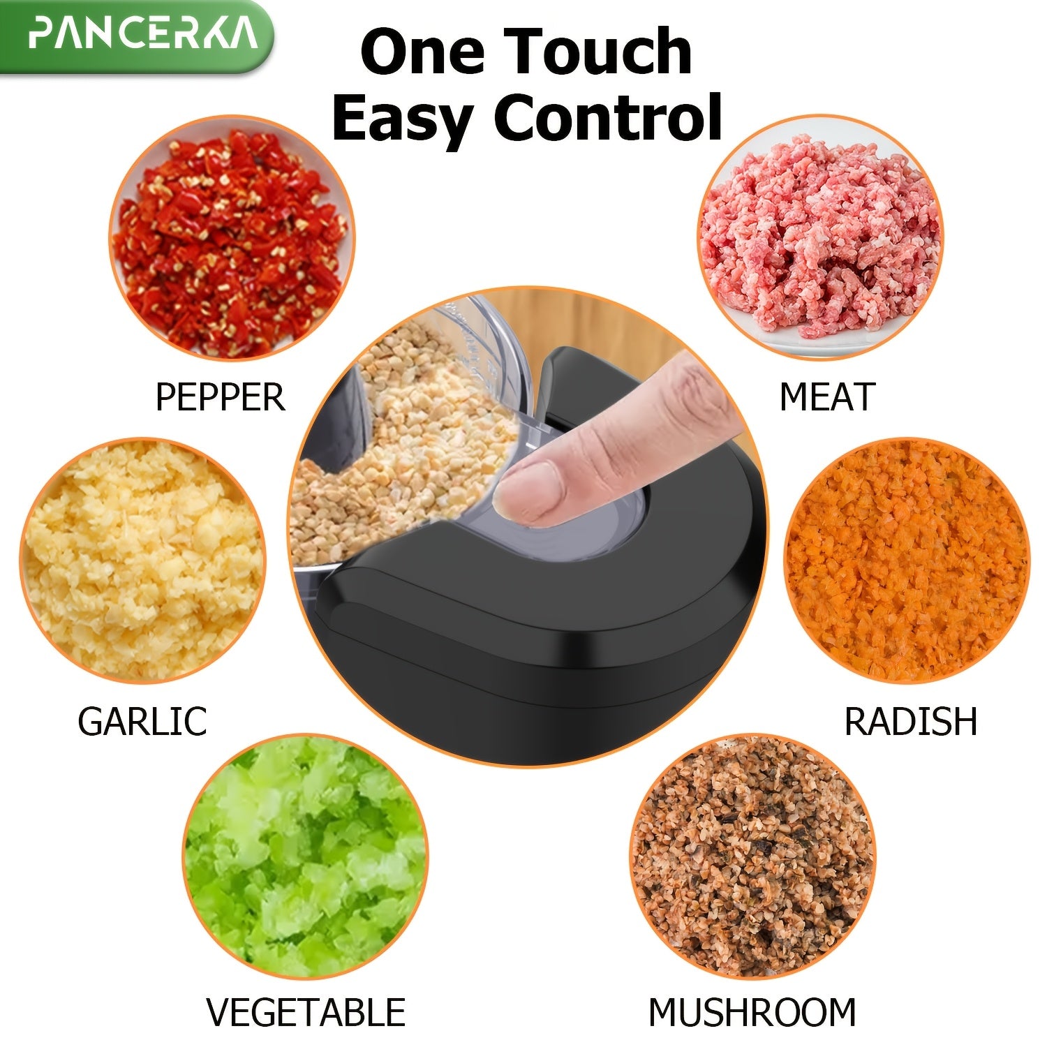 Electric Vegetable Chopper Food Processor 3 Cup 20000 RPM Black EU Plug