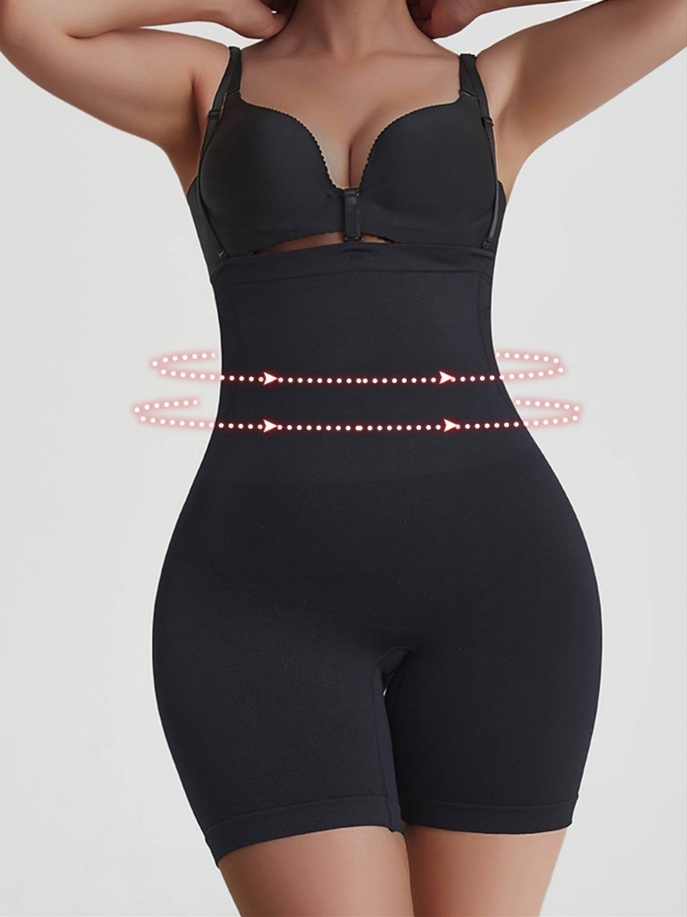 Pantalones de control de cintura alta para levantar glúteos, transpirables, moldeadores de abdomen, color sólido, nylon