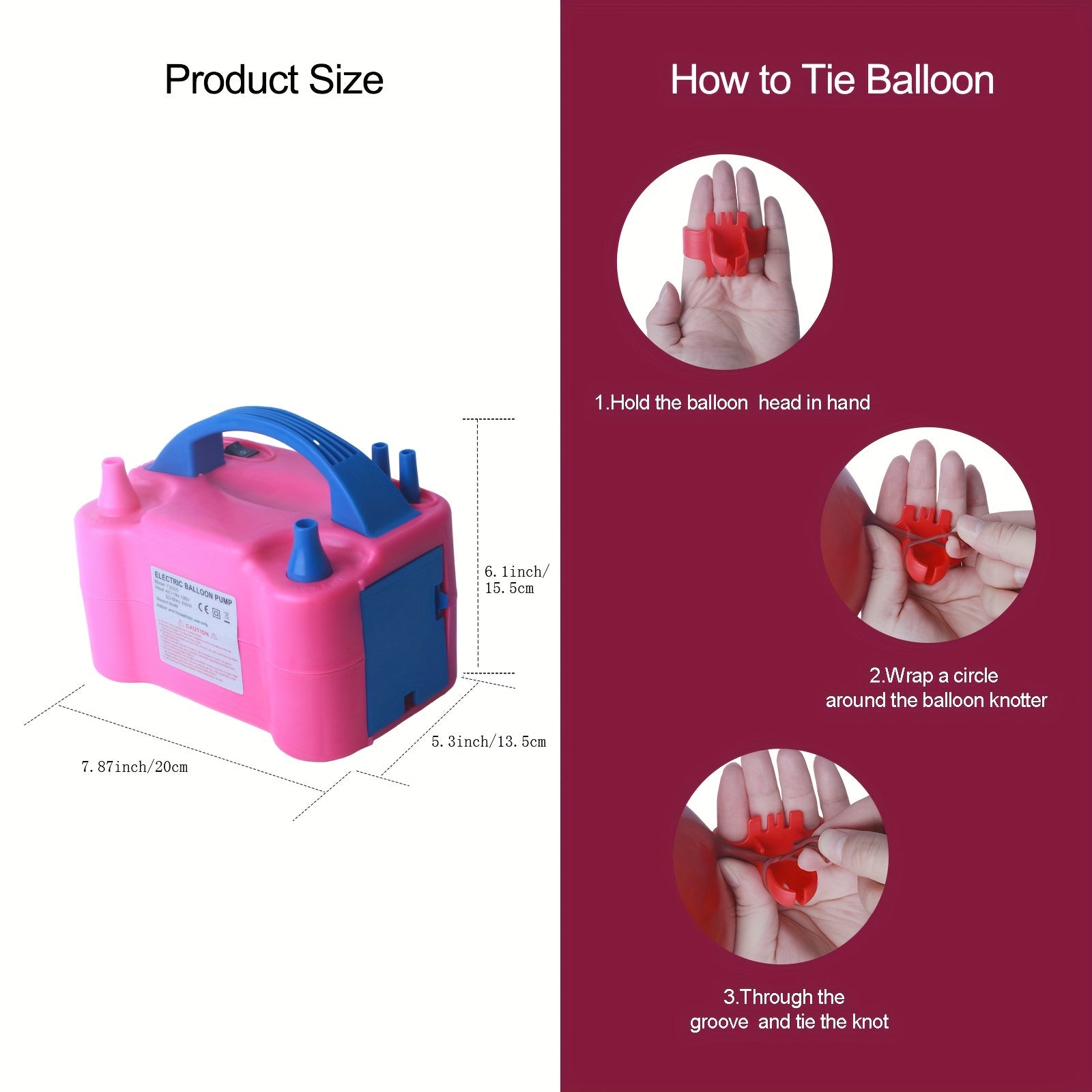 Electric Inflatable Air Pump for Holiday Balloons Wedding Decorations 220V Plug