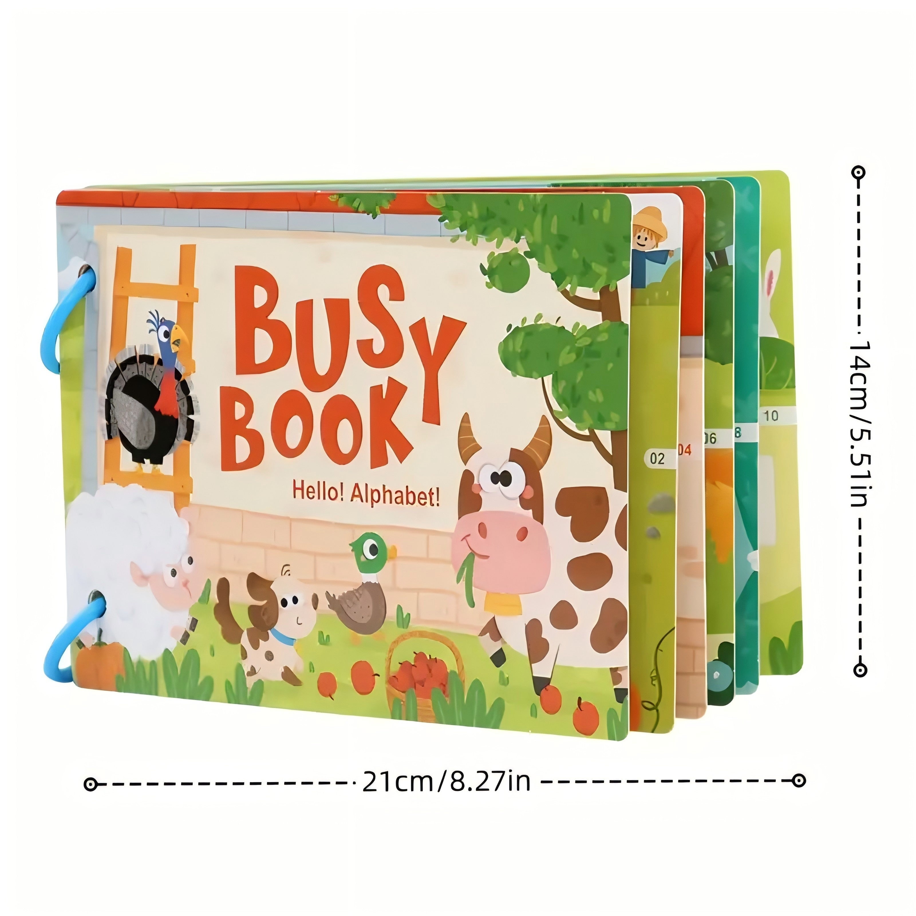 Educational Busy Book for Ages 3 Plus with Alphabet and Logic Activities in Vibrant Paper Materials