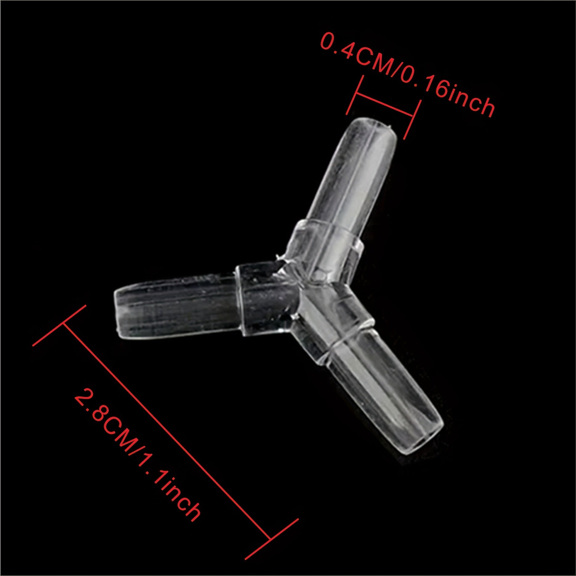 10 Pack 4mm Acrylic Aquarium Air Pump Tee Connectors for Fish Tank Oxygenation
