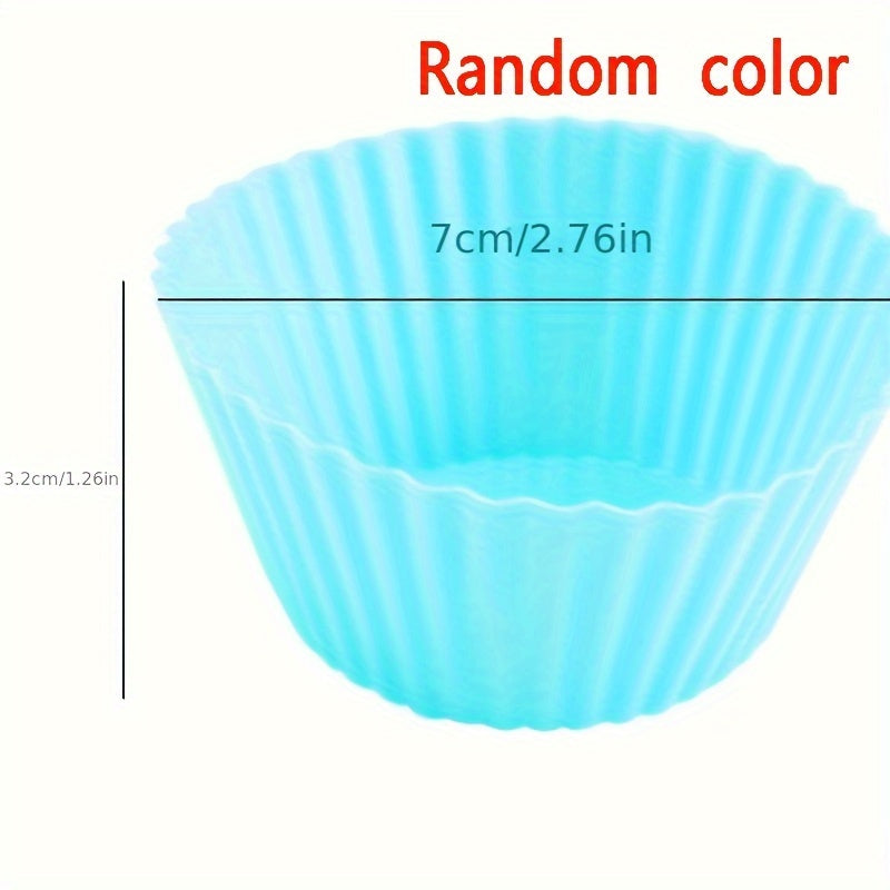 Silicone Cake Mold Set of 12 Round Muffin Cups for Baking and Decorating