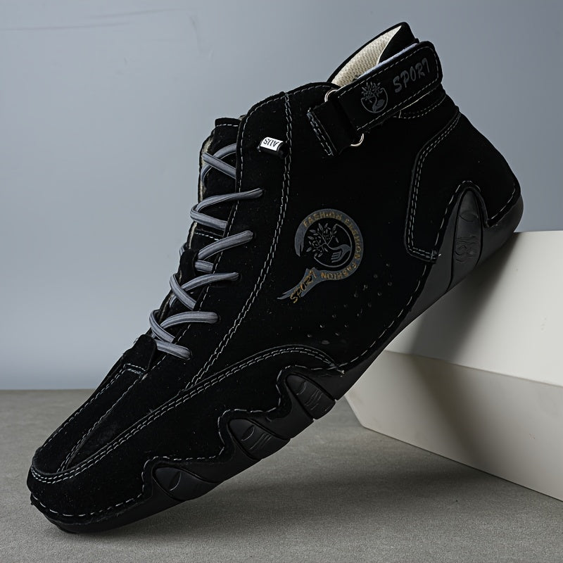 Erkaklar uchun hayvon naqshidagi shoelace ankle boots krossovkalari, 8 rang variantida, juda nozik tolali yuqori qismi, nafas oladigan PU astar, barcha mavsumlarda ochiq havoda qulaylik uchun sirpanmaydigan kauchuk taglik, ko'p maqsadli.