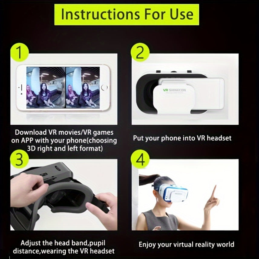 3D VR Glasses for Smartphones Non-Wireless Virtual Reality Headset Viewer Function
